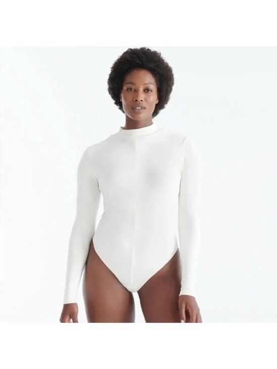 knix Tops - Knix X Birds Papaya mock neck cream thong bodysuit size XXL